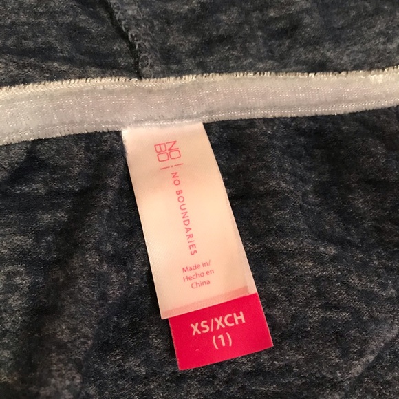 No Boundaries Burnout Hoodie Jacket Womens Junior Size XS Blue Varsity Stripe - Picture 14 of 15